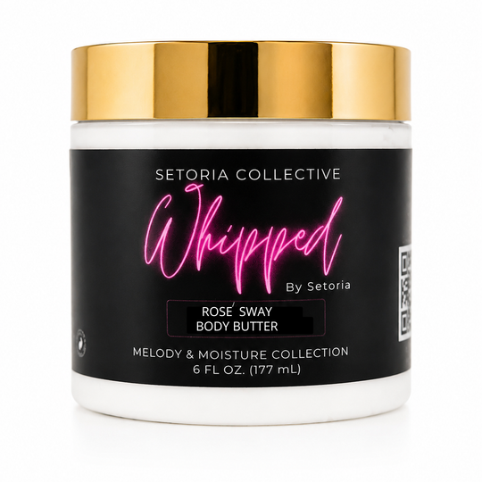 Skincare jar with black label and gold lid on a white background